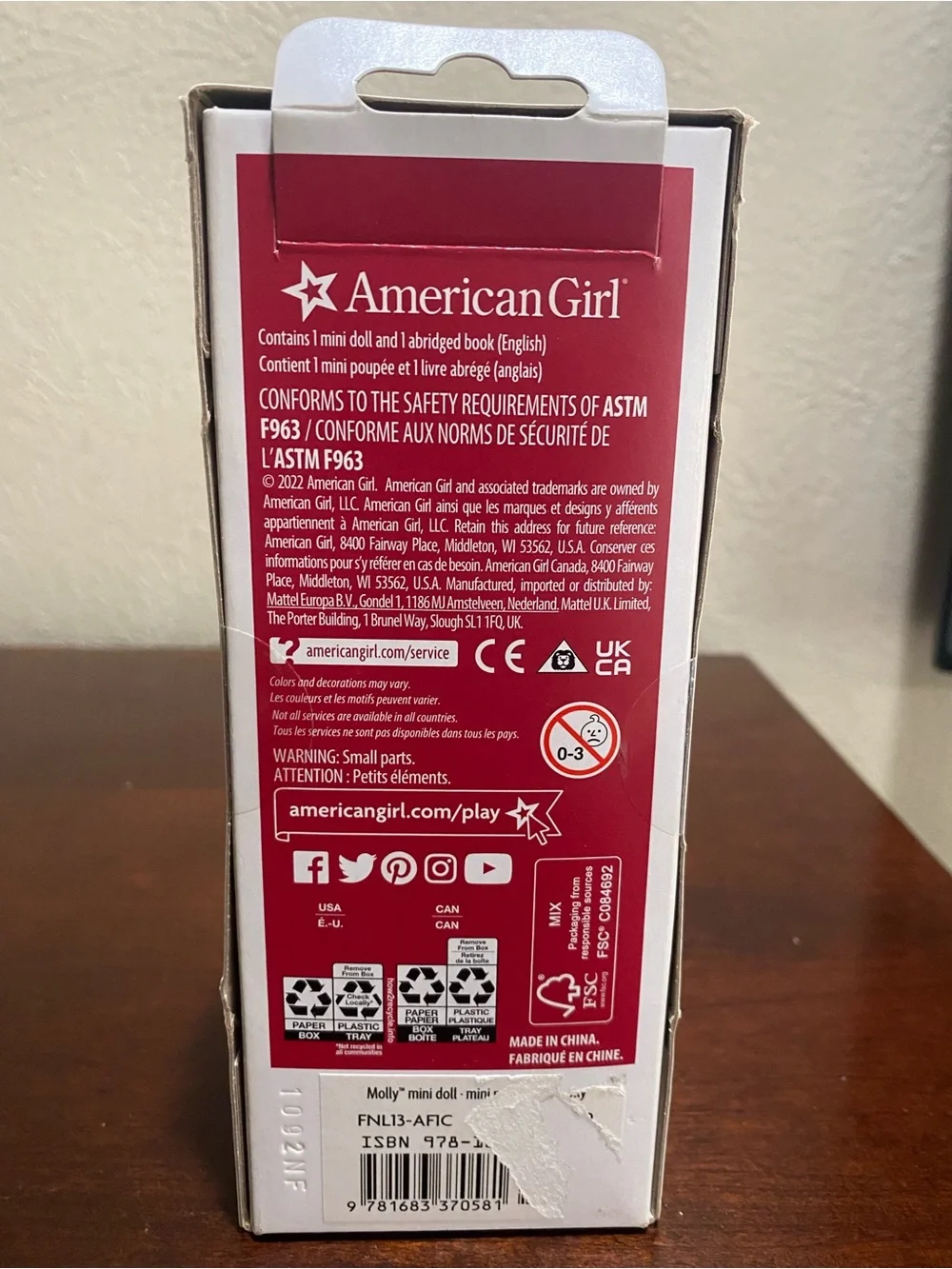 American Girl Doll, Molly Mcintire Mini Doll, 6.5 inches with a Mini Book